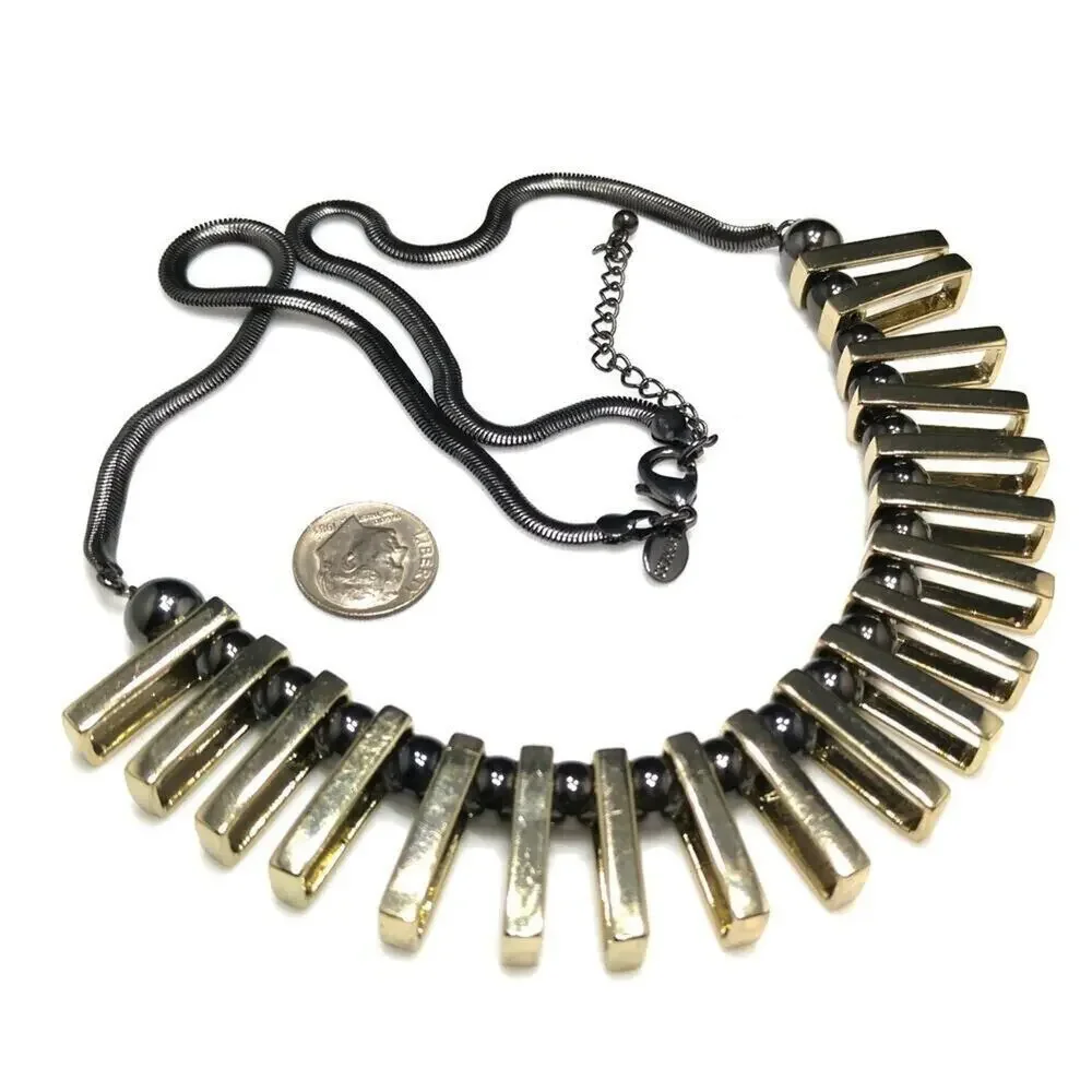 Express Mixed Metal Fringe Snake Chain Necklace, 24 Inches